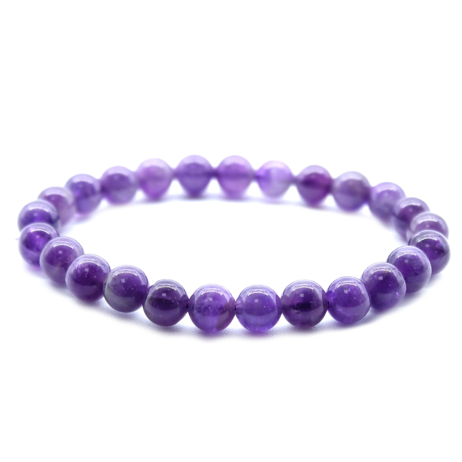 Buy Reiki Crystal Products Purple Amethyst Bracelet with 12 mm Beads for  Men and Women at Amazon.in