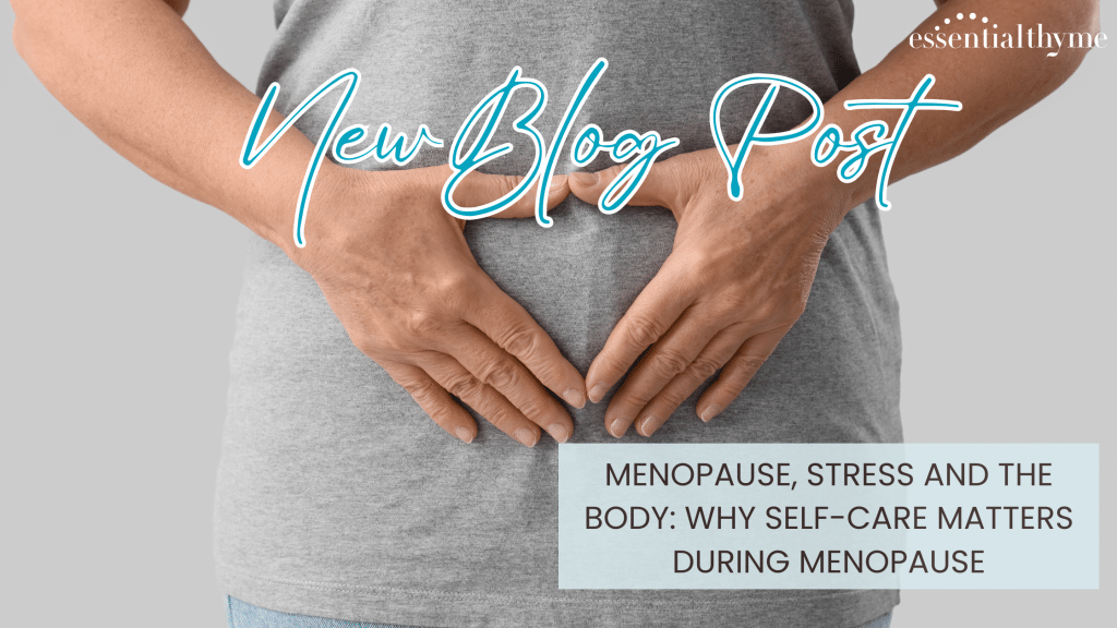 A woman holding her stomach -Menopause, Stress and the Body: Why Self-Care Matters During Menopause